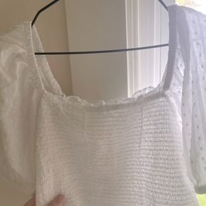 ✨LOFT✨ White Puff Sleeve Top